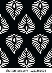Geometric Butta Design pattern on balck