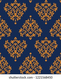 Geometric Butta Design pattern on navy