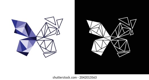 Geometric butterfly logo abstract design