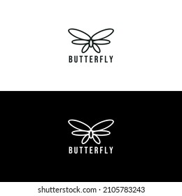 Geometric butterfly logo isolated on white background