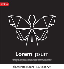 Geometric Butterfly logo. simple and modern icon, template design