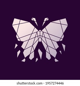 imagen vectorial del logotipo del mosaico de la mariposa geométrica