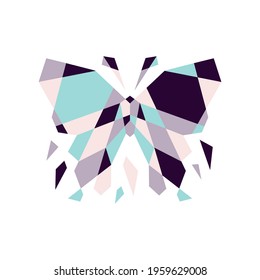 geometric butterfly mosaic outline logo vector icon illustration