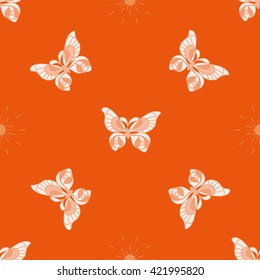  geometric butterfly seamless pattern. Fashion graphic. Background design. Modern stylish abstract texture. Template for prints, textile, wrapping and decoration, wallpaper. Vector illustration.