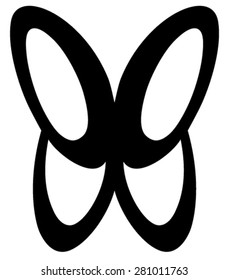 Geometric Butterfly Shape, Symmetrical