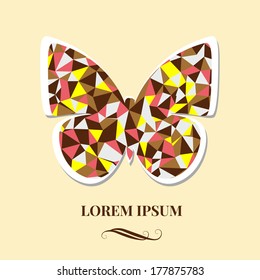 geometric butterfly sign vector illustration