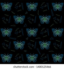 geometric butterfly vector line wings