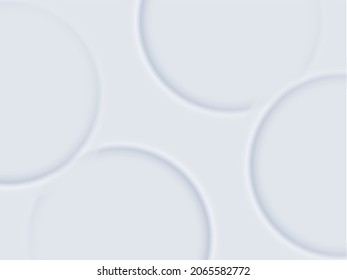 Geometric buttons in neumorphism style. Graphic elements in skeuomorph design. 3d Vector