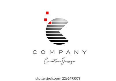 geometric C alphabet letter logo with line and dots. Corporate creative template design for company and business