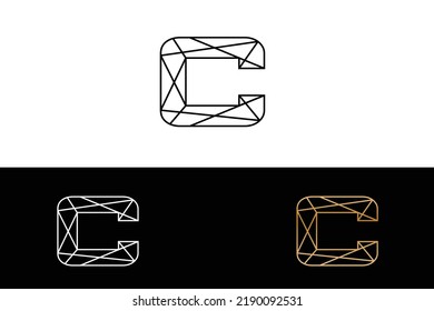 Diseño de logotipo de letras C geométricas 