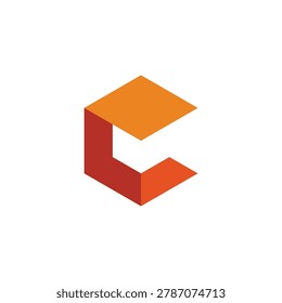 Geometric 'C' logo design, modern branding, abstract 3D shape representing business growth