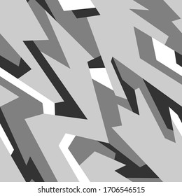 Geometric camo ornament texture seamless pattern. Abstract modern endless camouflage texture for vinyl wrap print. Vector background.