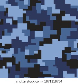 Geometric camo texture seamless pattern. Abstract modern endless camo ornament of rectangles. Vector illustration. 