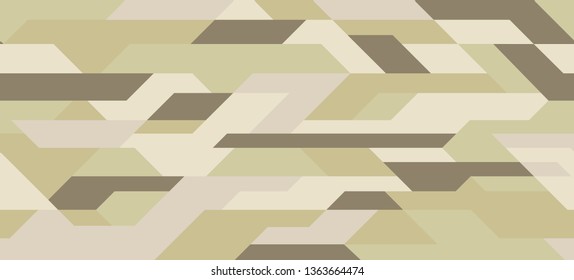 Geometric camouflage pattern. Futuristic Sci Fi mosaic background, seamless texture. Urban clothing style, masking camo repeat print. Vector