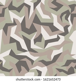Geometric camouflage pattern. Repeating Light pastel  background. Stylish military camo, seamless texture. Abstract modern fabric textile ornament. Vector