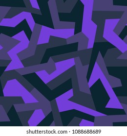 Geometric camouflage seamless pattern. Abstract modern military urban texture. Stock vector illustration.