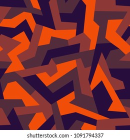 Geometric camouflage seamless pattern. Abstract modern military urban texture. Stock vector illustration.