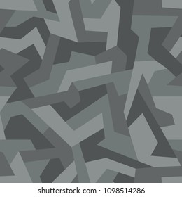Geometric camouflage seamless pattern. Abstract modern military urban texture. Stock vector illustration.