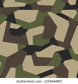 Geometric camouflage seamless pattern. Abstract modern camo military texture background. Vector illustration.
