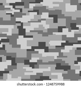 Geometric camouflage seamless pattern. Abstract modern military fabric and fashion texture background. Vector illustration.