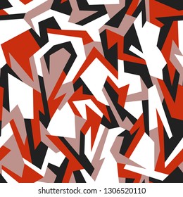 Geometric Camouflage Texture Seamless Pattern Abstract Stock Vector ...