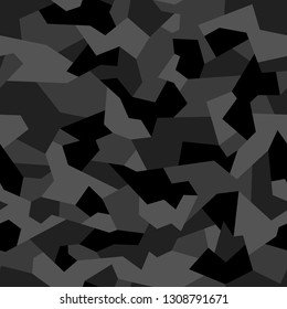 Geometric camouflage seamless pattern. Abstract modern trendy military style camo texture for fabric and fashion print. Endless vector background.