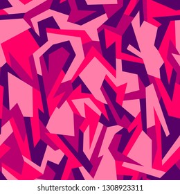Geometric camouflage seamless pattern. Abstract modern military camo urban texture. Stock vector illustration.