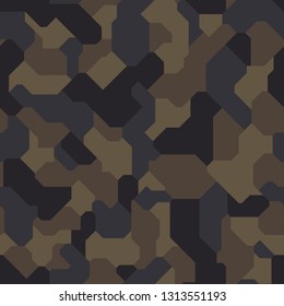 Geometric camouflage seamless pattern. Abstract modern digital military and hunting endless camo texture. Vector background.