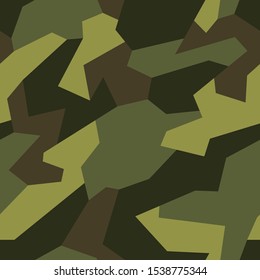 Geometric camouflage seamless pattern. Abstract modern endless camo military background for army and hunting print texture. Vector illustration.