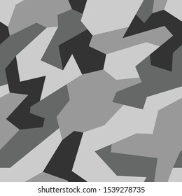 Geometric camouflage seamless pattern. Abstract modern endless camo military background for army and hunting print texture. Vector illustration.
