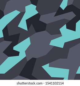 Geometric camouflage seamless pattern. Abstract modern endless camo military background for army and hunting print texture. Vector illustration.