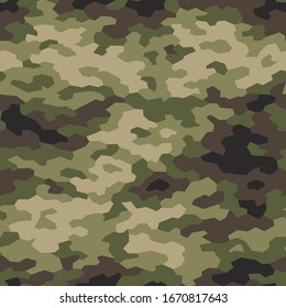 Geometric camouflage seamless pattern. Abstract modern endless trendy camo texture. Fabric and fashion textile print templeate. Vector illustration.