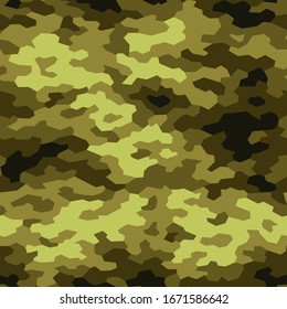 Geometric camouflage seamless pattern. Abstract modern endless trendy camo texture. Fabric and fashion textile print templeate. Vector illustration.