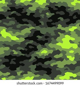 Geometric camouflage seamless pattern. Abstract modern endless trendy camo texture. Fabric and fashion textile print templeate. Vector illustration.