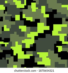Geometrisches Tarnung nahtloses Muster. Abstrakte moderne endlose Camo-Ornament von Rechtecken. Vektorgrafik. 
