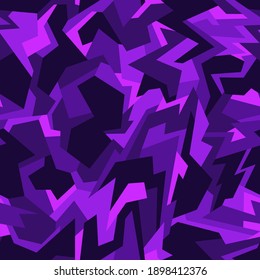 Geometric camouflage seamless pattern. Abstract modern military camo  background of polygons for fabric textile and vinyl wrap print. Endless vector illustration.