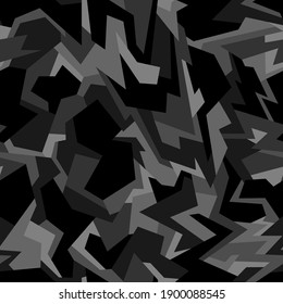 Geometric camouflage seamless pattern. Abstract modern military camo  background of polygons for fabric textile and vinyl wrap print. Endless vector illustration.