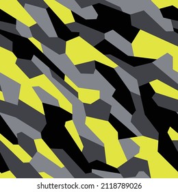 Geometric camouflage seamless pattern. Abstract modern military camo  background of polygons for fabric textile and vinyl wrap print. Endless vector illustration.