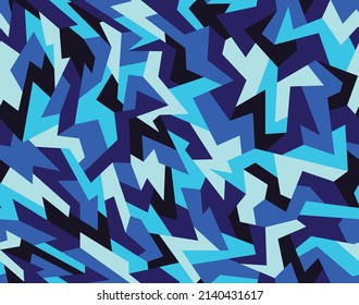 Geometric camouflage seamless pattern. Abstract modern military camo  background of polygons for fabric textile and vinyl wrap print. Endless vector illustration.