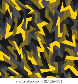 Geometric camouflage seamless pattern. Abstract modern military camo  background of polygons for fabric textile and vinyl wrap print. Endless vector illustration.