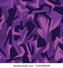 Geometric camouflage seamless pattern. Abstract modern military camo background of polygons for fabric textile and vinyl wrap print. Vector illustration.