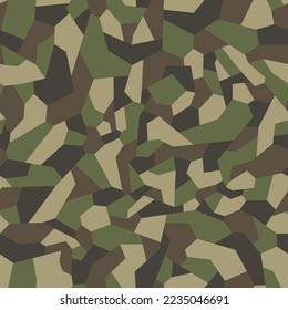 Geometrisches Tarnung nahtloses Muster. Abstrakte moderne militärische Camo-Textur für Stoff- und Modedruck. Vektorhintergrund.