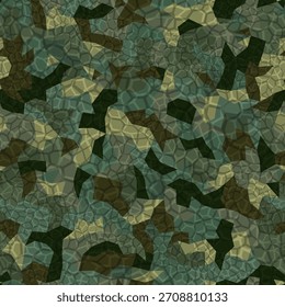 Geometric camouflage seamless pattern. Abstract modern trendy military style camo texture for fabric and fashion print. Endless vector background.