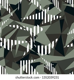 
Geometric camouflage seamless pattern texture modern.Color green.Print on fabric on paper. Vector