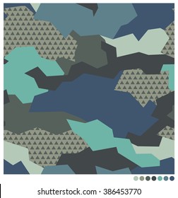 Geometric Camouflage Seamless Vector Pattern
