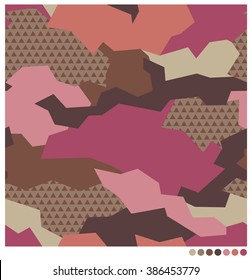 Geometric camouflage seamless vector pattern