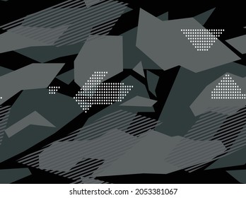 Geometric camouflage of shapes and lines. Print. Vector