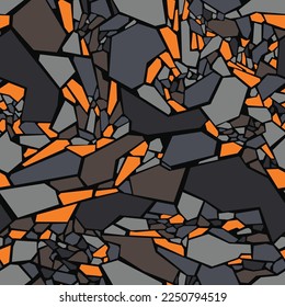 Geometric camouflage stones seamless pattern. Abstract modern endless military split tiles texture for fabric and fashion print. Vector background.