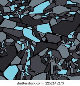 Geometric camouflage stones seamless pattern. Abstract modern endless military split tiles texture for fabric and fashion print. Vector background.