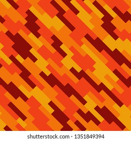Geometric camouflage texture seamless pattern. Abstract modern military camo ornament of rectangles for army and hunting textile print. Vector background.